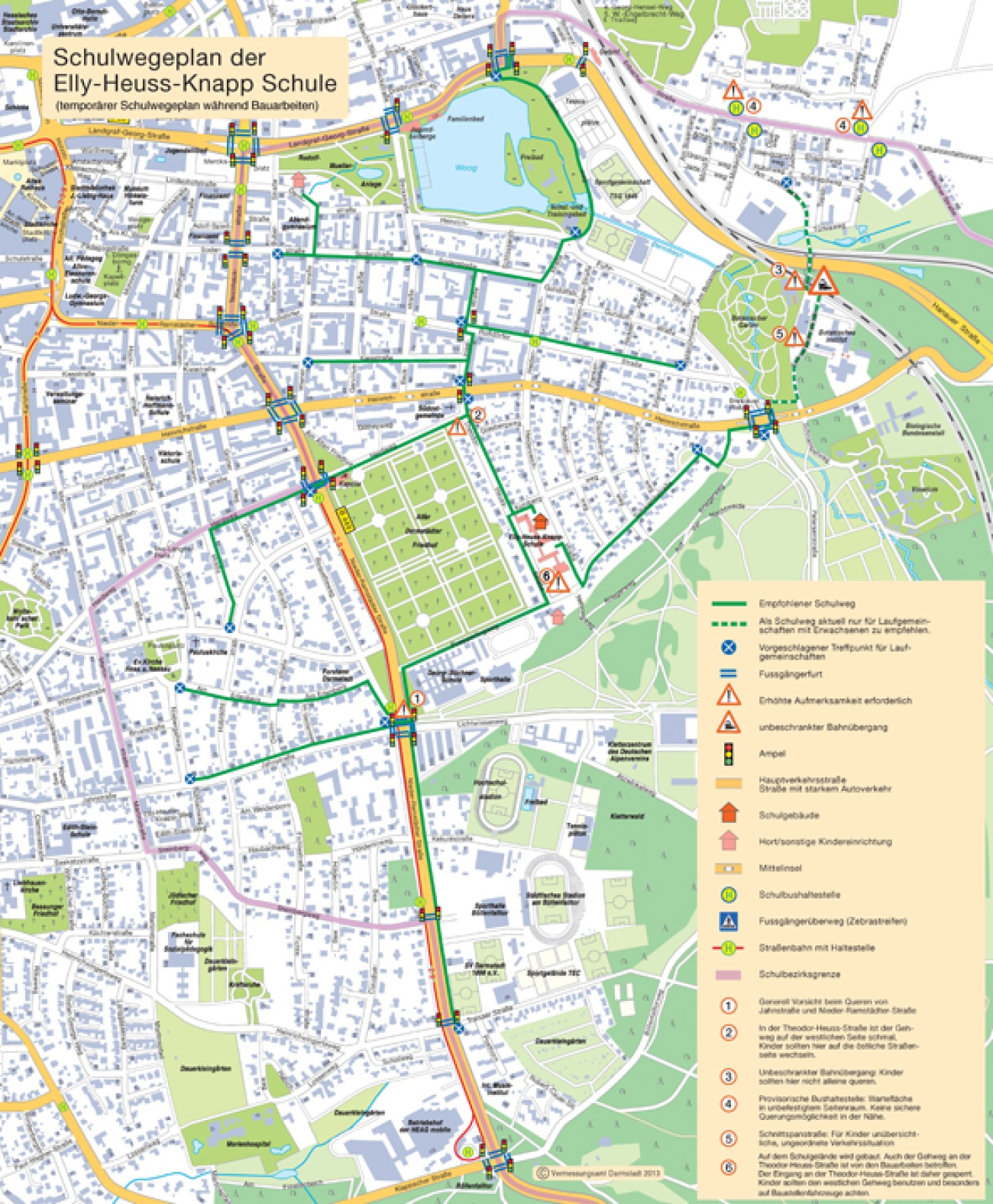 Schulwegplan Elly Heuss Knapp Schule 2014 Baustelle Seite 1 v2